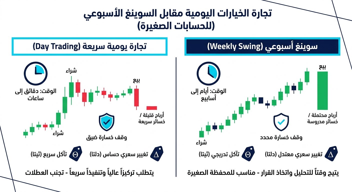 إنفوجرافيك: الفرق بين عقود الأوبشن اليومية والأسبوعية