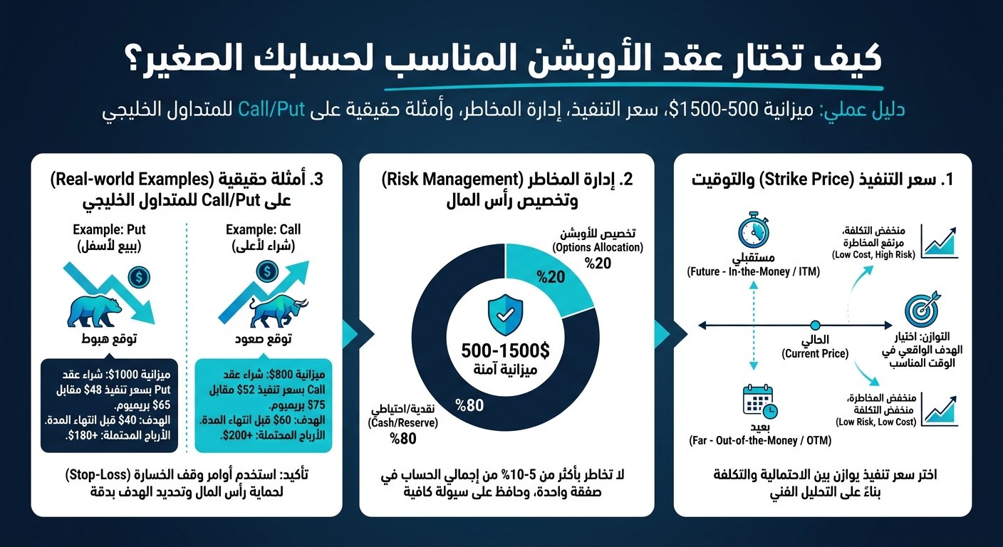كيف تختار عقد الأوبشن المناسب لحسابك الصغير؟ - إنفوجرافيك تعليمي