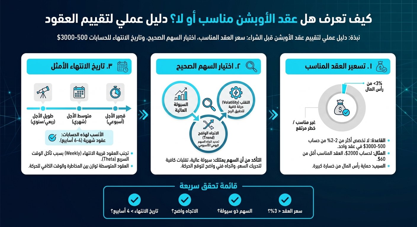 كيف تعرف هل عقد الأوبشن مناسب أو لا؟ - إنفوجرافيك تعليمي
